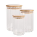Clayre & Eef Barattolo di stoccaggio Ø 8x18 cm Trasparente Vetro