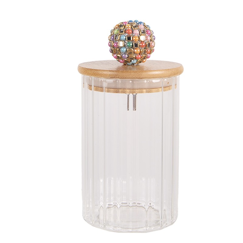 Clayre & Eef Storage Jar Ø 8x13 cm Transparent Glass