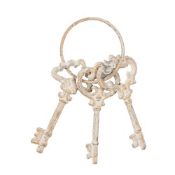 Clayre & Eef Decorative Keychain 9x1x19 cm Beige Metal