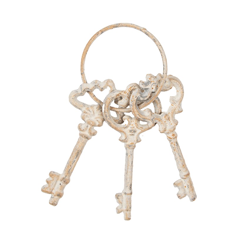 Clayre & Eef Trousseau décoration 9x1x19 cm Beige Métal