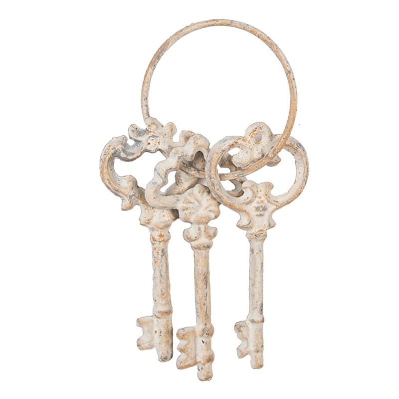 Clayre & Eef Trousseau décoration 9x1x19 cm Beige Métal