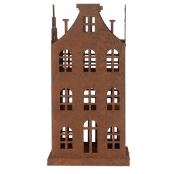 Clayre & Eef Statuetta decorativa set di 2 Casa 14x14x27 / 11x11x23 cm Marrone Metallo