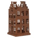 Clayre & Eef Decorative Figurine Set of 2 House 14x14x27 / 11x11x23 cm Brown Metal