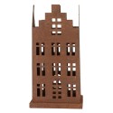 Clayre & Eef Decorative Figurine Set of 2 House 14x14x27 / 11x11x23 cm Brown Metal