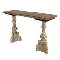 Clayre & Eef Sidetable 120x40x77 cm Goudkleurig Bruin Hout Rechthoek