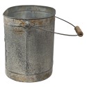 Clayre & Eef Seau décoratif Gris Marron Métal Oiseau Home