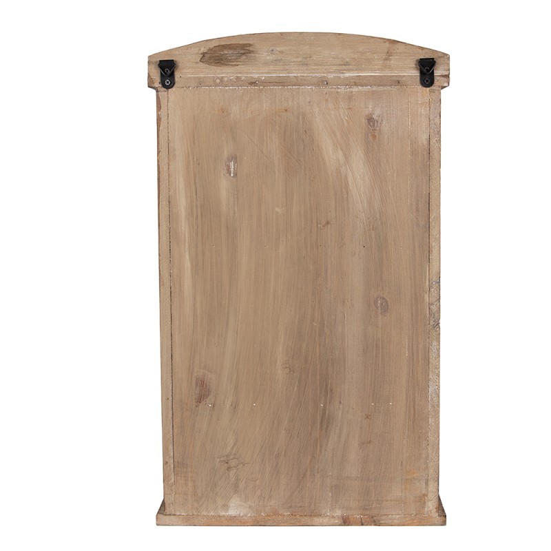 Clayre & Eef Wall Cabinet 32x15x54 cm Brown Wood Glass