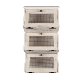 Clayre & Eef Mensola da parete 33x25x61 cm Bianco Legno Metallo