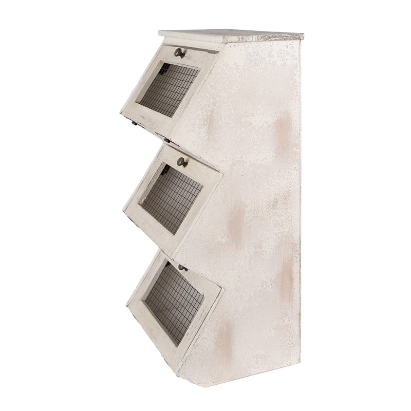 Clayre & Eef Wandregal 33x25x61 cm Weiß Holz Metall