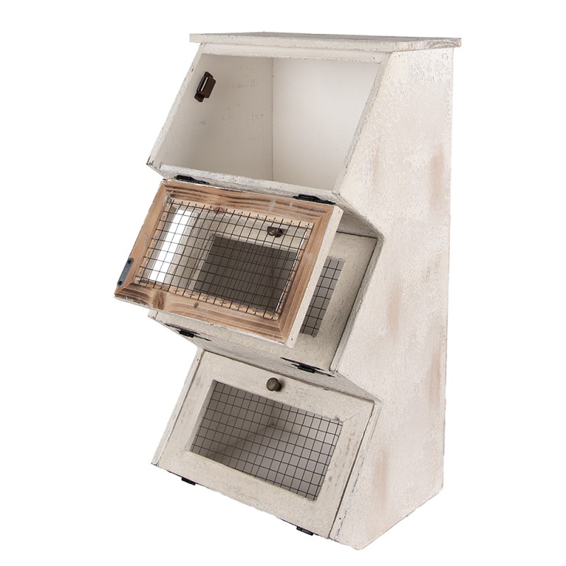 Clayre & Eef Wandregal 33x25x61 cm Weiß Holz Metall
