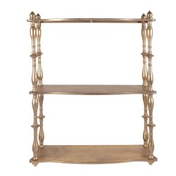 Clayre & Eef Wall Rack 60x22x76 cm Gold colored Metal
