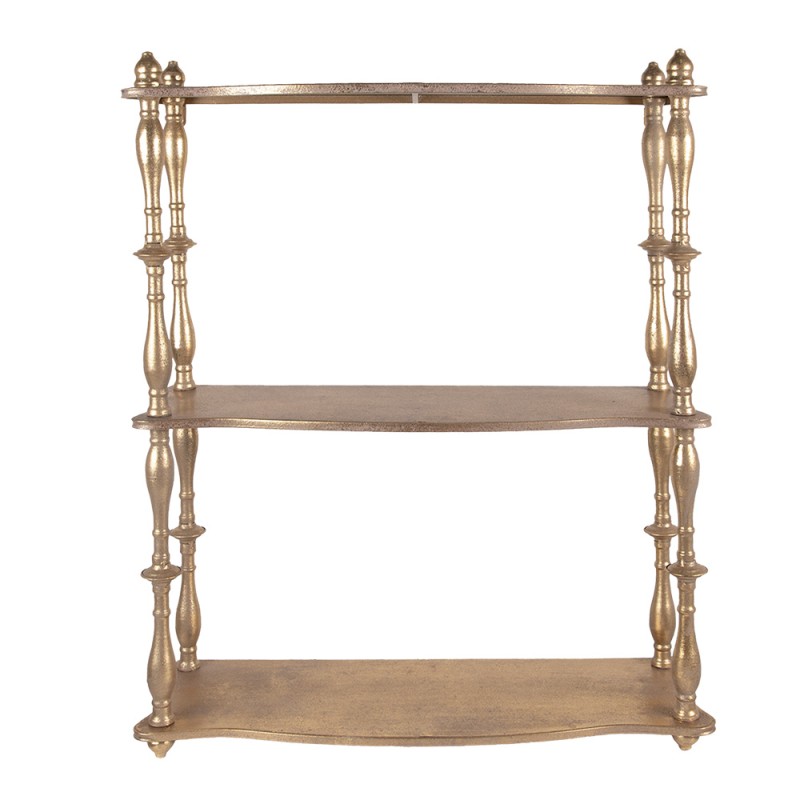 Clayre & Eef Wall Rack 60x22x76 cm Gold colored Metal