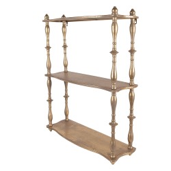 Clayre & Eef Wall Rack 60x22x76 cm Gold colored Metal