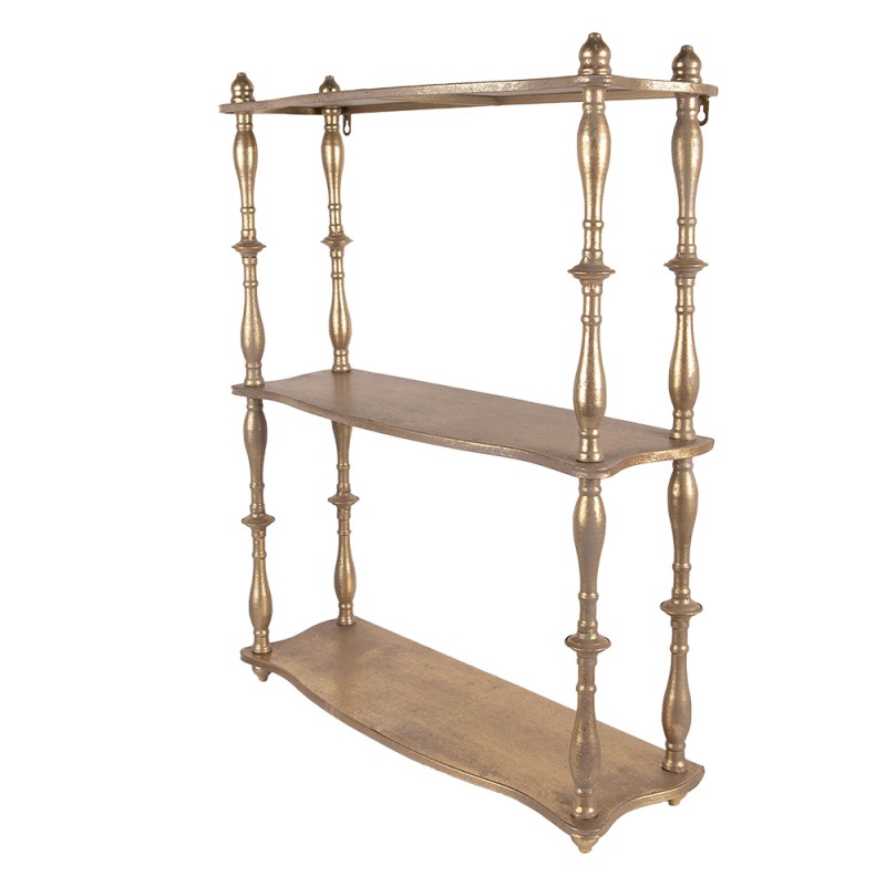 Clayre & Eef Wall Rack 60x22x76 cm Gold colored Metal