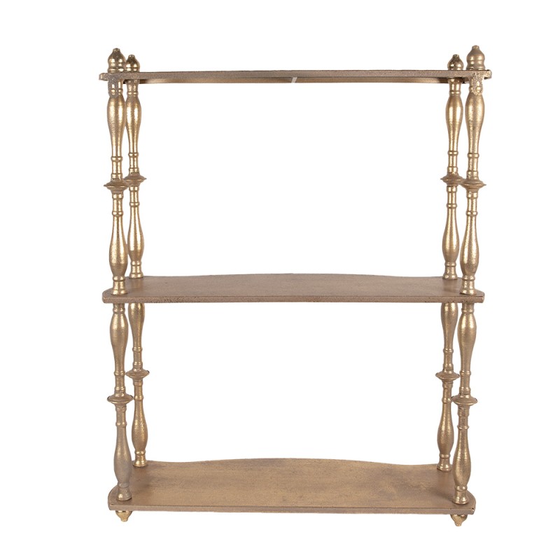 Clayre & Eef Wall Rack 60x22x76 cm Gold colored Metal