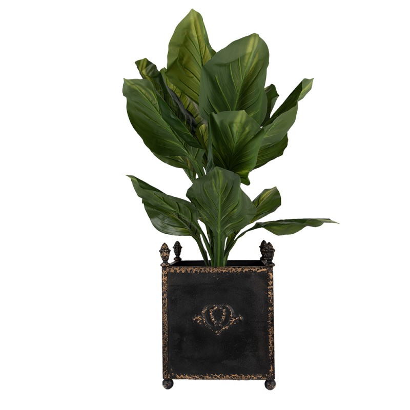Clayre & Eef Blumentopf 2er Set 42x42x51 / 32x32x41 cm Schwarz Metall