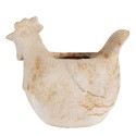 Clayre & Eef Blumentopf Huhn 31x20x27 cm Beige Keramikmaterial