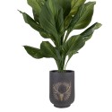 Clayre & Eef Pot de fleurs Ø 23x31 cm Gris Matériau céramique Cerf