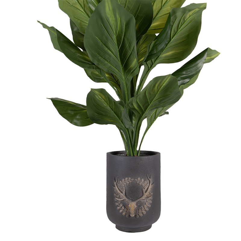 Clayre & Eef Pot de fleurs Ø 23x31 cm Gris Matériau céramique Cerf