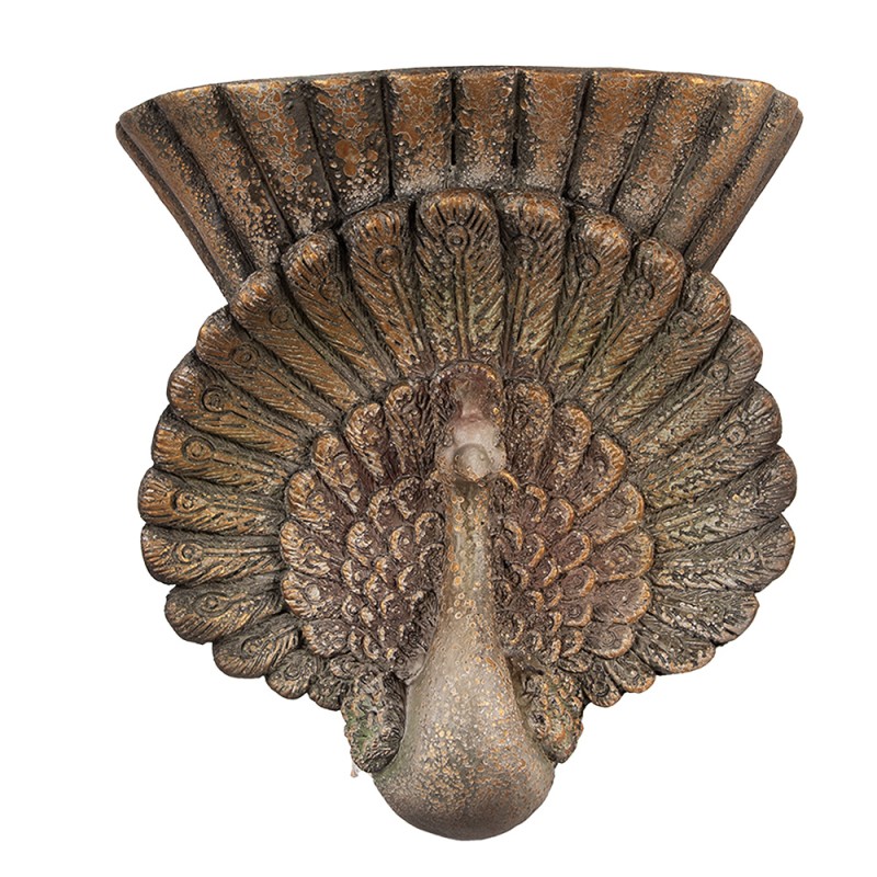 Clayre & Eef Pot de fleurs 36x12x39 cm Marron Matériau céramique Paon