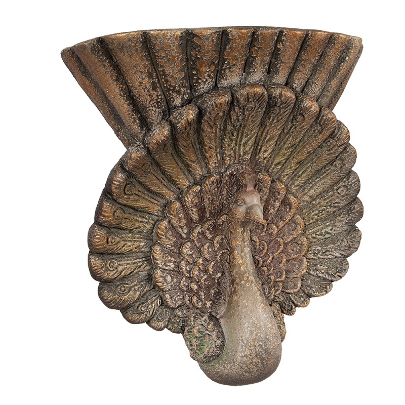 Clayre & Eef Pot de fleurs 36x12x39 cm Marron Matériau céramique Paon