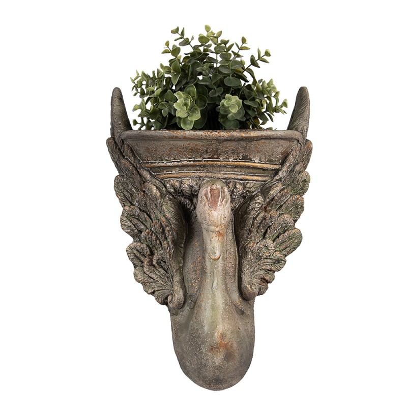 Clayre & Eef Pot de fleurs 30x15x43 cm Marron Matériau céramique Cygne