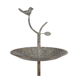 Clayre & Eef Etagère 2 laags Ø 26x48 cm Groen Bruin Metaal Vogel