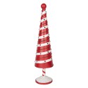 Clayre & Eef Statuetta decorativa di Natale Albero di Natale Ø 13x49 cm Rosso Bianco  Metallo