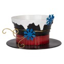 Clayre & Eef Dekorationsfigur Hut Ø 22x12 cm Schwarz Metall