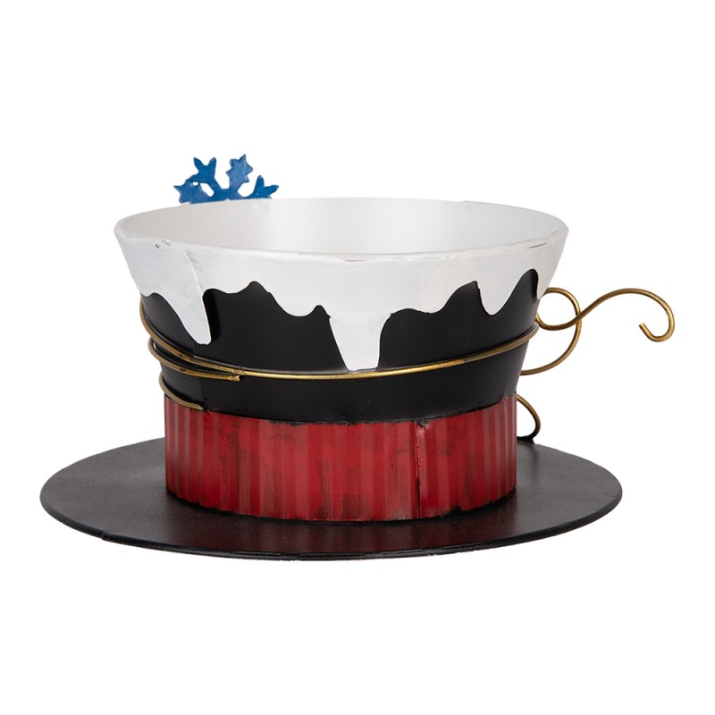 Clayre & Eef Dekorationsfigur Hut Ø 22x12 cm Schwarz Metall