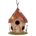 Clayre & Eef Casette per uccelli ø 17x27/54  cm Beige Rosso Metallo