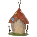 Clayre & Eef Casette per uccelli ø 17x27/54  cm Beige Rosso Metallo