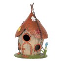 Clayre & Eef Casette per uccelli ø 17x27/54  cm Beige Rosso Metallo
