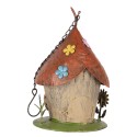 Clayre & Eef Casette per uccelli ø 17x27/54  cm Beige Rosso Metallo