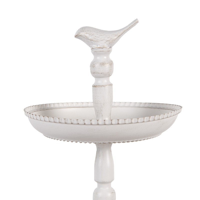 Clayre & Eef 2-Tiered Stand Ø 27x41 cm White Metal Bird