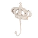 Clayre & Eef Gancio da parete Corona 14x7x19 cm Bianco Metallo