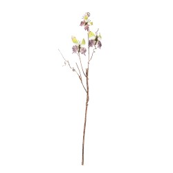 Clayre & Eef Decorative Branch 85 cm Green Metal Textile Butterflies