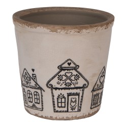 Clayre & Eef Fioriera Ø 17x16 cm Beige Ceramica Casa di pan di zenzero