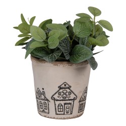 Clayre & Eef Fioriera Ø 17x16 cm Beige Ceramica Casa di pan di zenzero