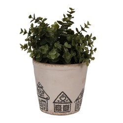 Clayre & Eef Bloempot Ø 15x14 cm Beige Keramiek Gingerbread house