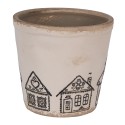 Clayre & Eef Pot de fleurs Ø 15x14 cm Beige Céramique Maison en pain d'épices