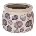 Clayre & Eef Pot de fleurs Ø 20x15 cm Beige Gris Céramique Citrouille