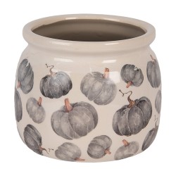 Clayre & Eef Planter Ø 16x13 cm Beige Grey Ceramic Pumpkin