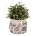 Clayre & Eef Bloempot Ø 16x13 cm Beige Grijs Keramiek Pompoen