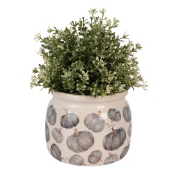Clayre & Eef Planter Ø 16x13 cm Beige Grey Ceramic Pumpkin