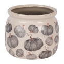 Clayre & Eef Bloempot Ø 16x13 cm Beige Grijs Keramiek Pompoen
