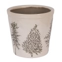 Clayre & Eef Pot de fleurs Ø 17x16 cm Beige Vert Céramique Sapins