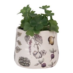 Clayre & Eef Fioriera Ø 11x10 cm Beige Ceramica Verdure