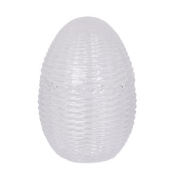 Clayre & Eef Barattolo di vetro Uovo Ø 8x12 cm Trasparente Vetro