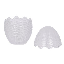 Clayre & Eef Barattolo di vetro Uovo Ø 8x12 cm Trasparente Vetro